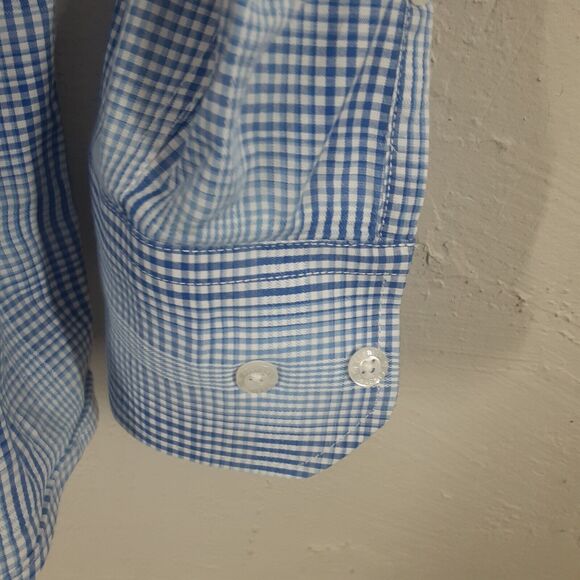 English Laundry Adult Men's XL Blue Plaid Check Long Sleeve Button Up Shirt - Picture 11 of 13